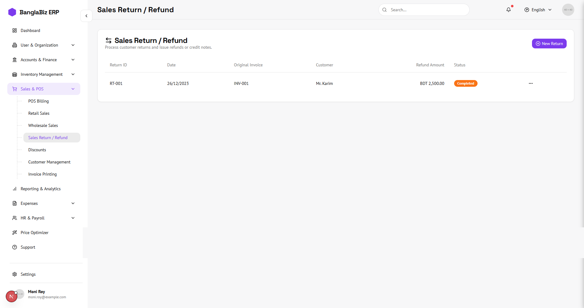25 Sales Return & Refurn
